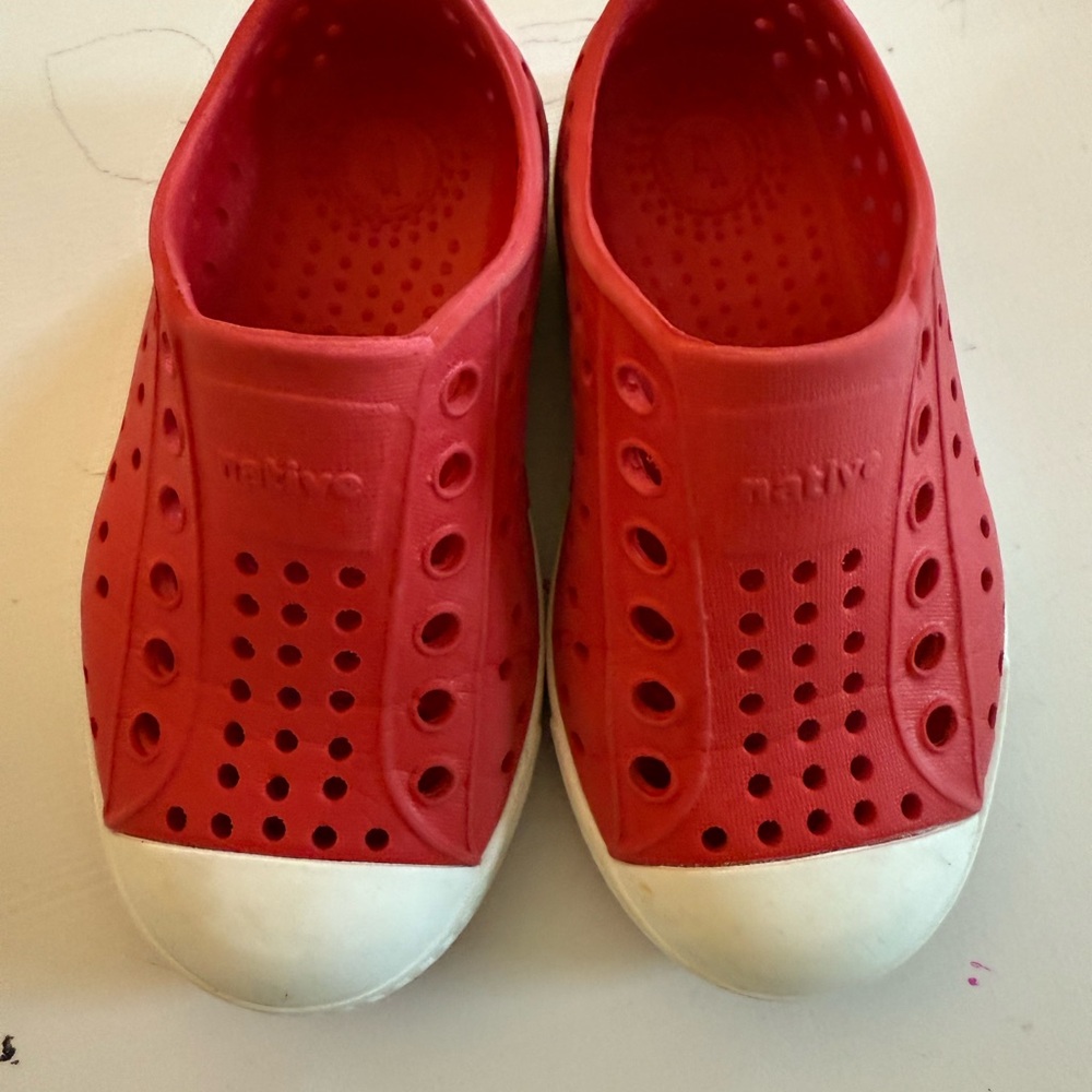 Native Shoes Red and White Perforated Sandals